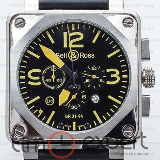 Bell&Ross Aviation Br 01 Chronograph Silver-Yellow