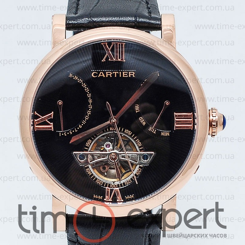 Наручные часы копии Cartier Ronde Solo De Cartier Turbillon Black