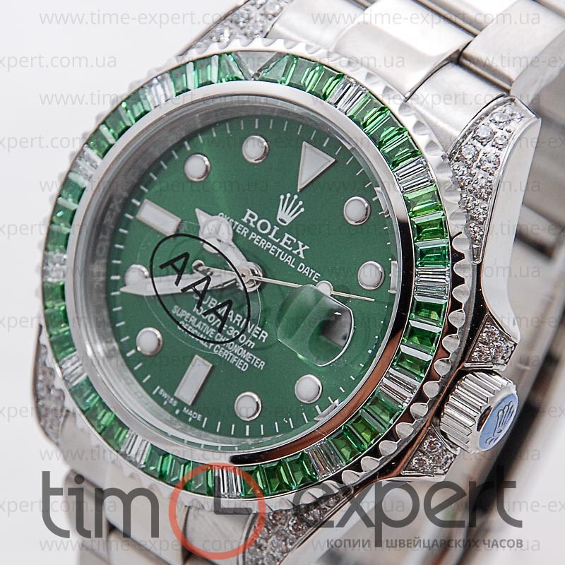 Наручные часы копии часы Rolex Submariner (40) Diamond-Green, часы