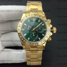 Rolex Cosmograph Daytona Diamonds Gold-Green