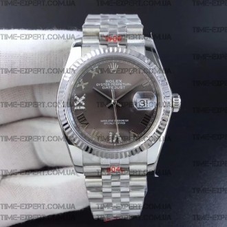 Rolex DateJust 36 126234 Steel Gray Dial Diamonds Roman Markers