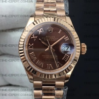 Rolex DateJust 28mm Brown Dial Roman Markers