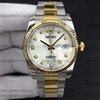 Rolex DateJust 36 116234 Bicolor Silver Jubilee Dial On Oyster Bracelet 3135