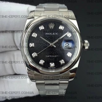 Rolex DateJust 36 116234 Smooth Bezel  Diamond Black Jubilee Dial Oyster Bracelet 3135