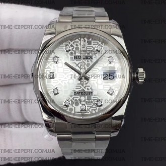Rolex DateJust 36 116234 Smooth Bezel Diamond Silver Jubilee Dial Oyster Bracelet 3135