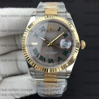 Rolex DateJust II 41mm Roman Green Gray Dial Bicolor Oyster Bracelet 3235