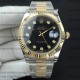 Rolex DateJust II 41mm Black Diamond Dial Bicolor Oyster Bracelet 3235