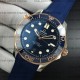 Omega Seamaster Diver 42mm Blue Ceramic Blue Dial on Blue Rubber Strap