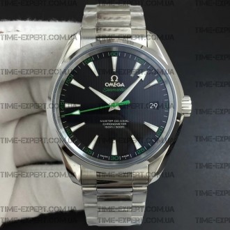 Omega Aqua Terra 150M 41mm Black Textured Dial Green on Bracelet 8500