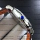 Iwc 37mm Portofino Automatic ilver Dial Diamonds Bezel on Pueple Leather Strap