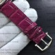Iwc 37mm Portofino Automatic ilver Dial Diamonds Bezel on Pueple Leather Strap